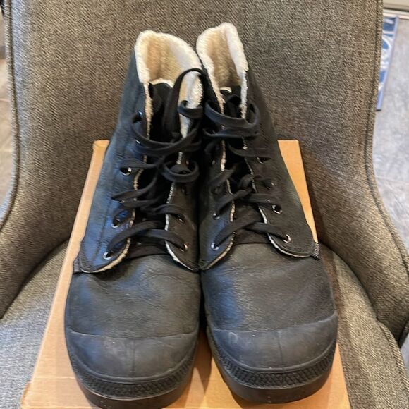 Palladium Black Pilot Pampa Hi Leather BOOT size 13 - Picture 3 of 4